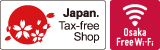 Tax-free, Osaka Free Wi-Fi 熱點／Osaka Free Wi-Fi 스포트／Osaka Free Wi-Fi Spot